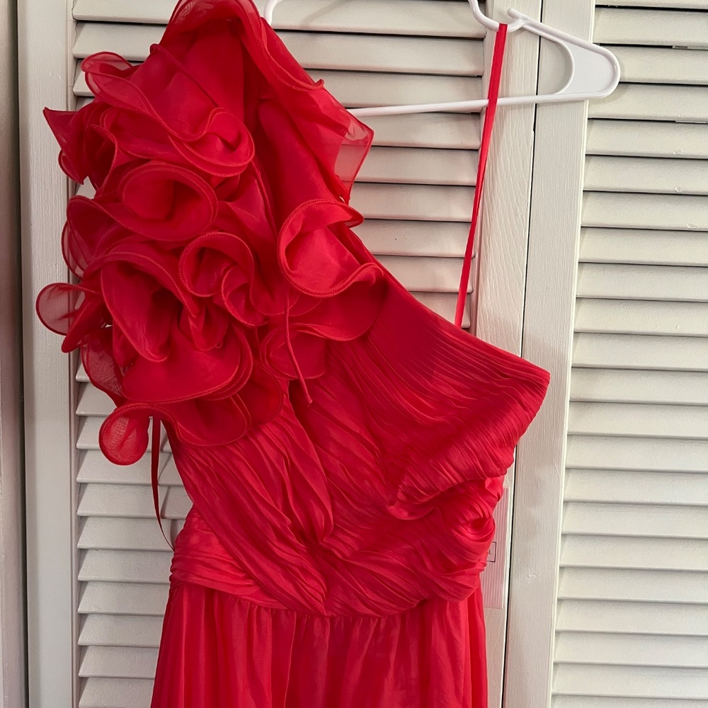 Mac Duggal One Shoulder Lace Up Dress 67941 - Picture 4 of 11